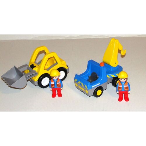 Playmobil Engin De Chantier 1er Age 2011 Camion Dépanneuse + 2 Figurine Geobra 90