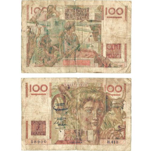 Billet De 100 Franc "Jeune Paysan" 1951 E