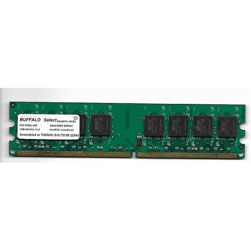 BUFFALO Select - DDR2 - module - 1 Go - DIMM 240 broches - 667 MHz / PC2-5300 - CL5 - 1.8 - 2.0 V - mémoire sans tampon - non ECC