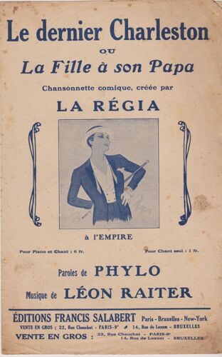 Partition "Le Dernier Charleston Ou La Fille À Son Papa" Par La Régia