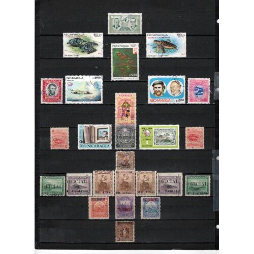 26 Timbres Nicaragua Obliteres & Neufs* & Sans Gom