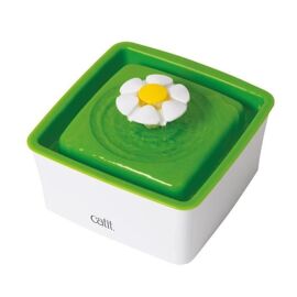 Cat It Abreuvoit Mini Avec Fleur - 1.5 L -50.7 Oz Liq.- - Blanc Et Vert - Pour Chat