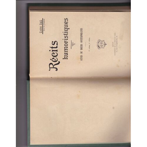 Récits Humoristiques, Scènes De MUrs Contemporaines. 2e Volume 3e Édition