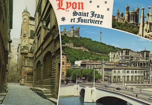 Cpa - 1978 Ecrite Et Timbree N° R 034 Le Vieux Lyon - 69 - Rhone - Montee Du Change - Pont Bonaparte -Saint - Jean Et Fourviere- Ecrite Et Timbree - Editions J. Cellard