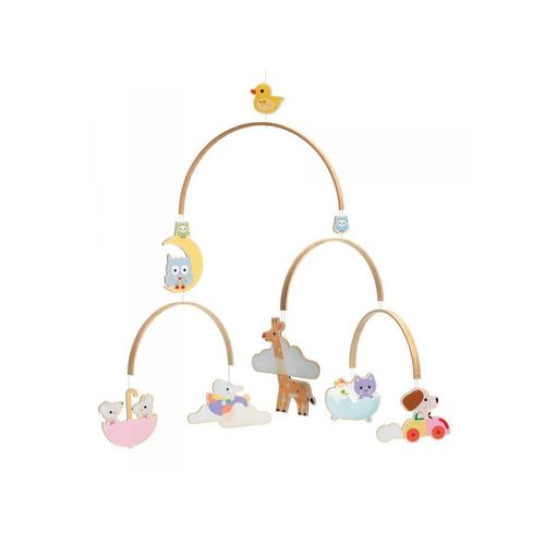 Djeco - Mobiles En Bois Illustrés - Bébés Animaux