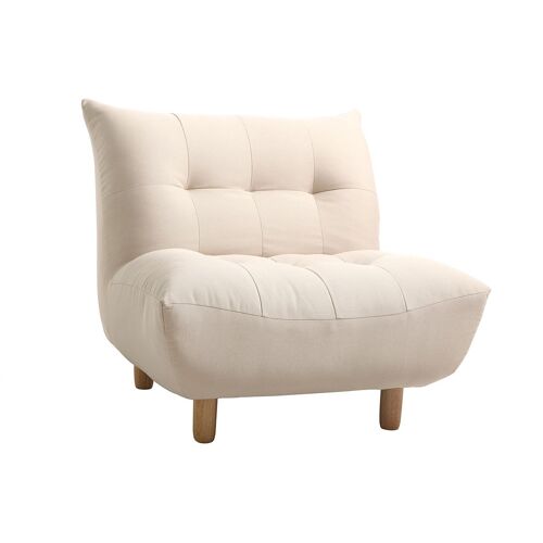 Fauteuil scandinave en tissu naturel et chêne YUMI