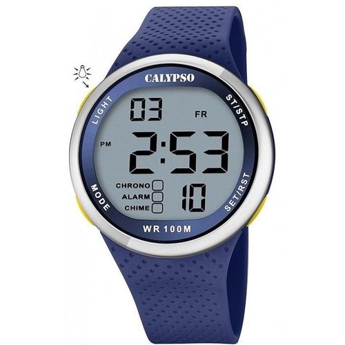 Calypso Montre Mixte Digital Color Splash Chrono Silicone Bleu K5785/3