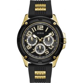 Guess Delta Montre Homme Multifonction Acier Dor? Silicone Noir Gw0051g2