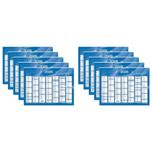 Quo Vadis Lot De 10 Calendriers De Banque Format 135 X 180 Mm Bleu