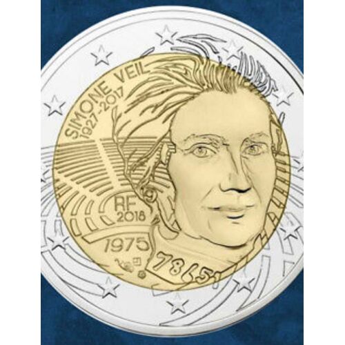 Piece De 2 Commémorative De Simone Veil