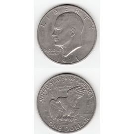 1 Dollar Eisenhower / Aigle Posé Sur La Lune 1971 Philadelphie