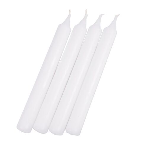Paris Prix - Lot De 4 Bougies Chandelier "essentiel" 19cm Blanc