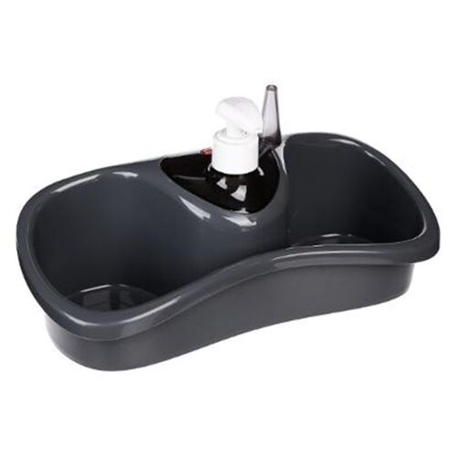 Distributeur de Savon & Porte Éponge "Spon" 25cm Gris