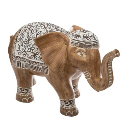 Statue Déco en Résine "Eléphant" 11cm Naturel
