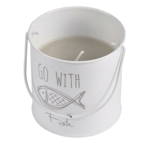 Bougie Parfumée en Métal "Blue Wave" 7cm Blanc