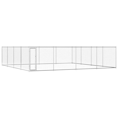 Chenil Extérieur Pour Chiens Acier Galvanisé 760x760x195 Cm