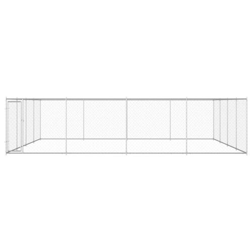 Chenil Extérieur Cage Enclos Parc Animaux Chien Extérieur Pour Chiens Acier Galvanisé 760 X 760 X 195 Cm Helloshop26 02_0000478