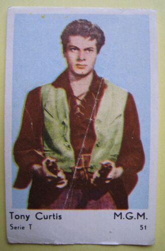 Tony Curtis Alias Bernard Schwartz (1925-2010) Série T N° 51 Photo Chromos Chewing Gum Chocolat Cigarette Acteur Cinéma Vedette