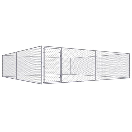 Chenil Extérieur Cage Enclos Parc Animaux Chien Extérieur Pour Chiens Acier Galvanisé 4 X 4 X 1 M Helloshop26 02_0000473