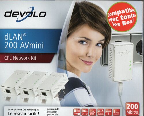 devolo dLan 200 AV Mini Network Kit - Kit de réseau - pont - HomePlug AV (HPAV)