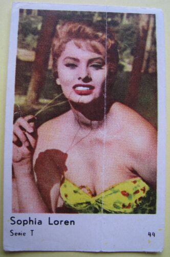 Sophia Loren Série T N° 44 Photo Chromos Chewing Gum Chocolat Cigarette Actrice Cinéma Vedette