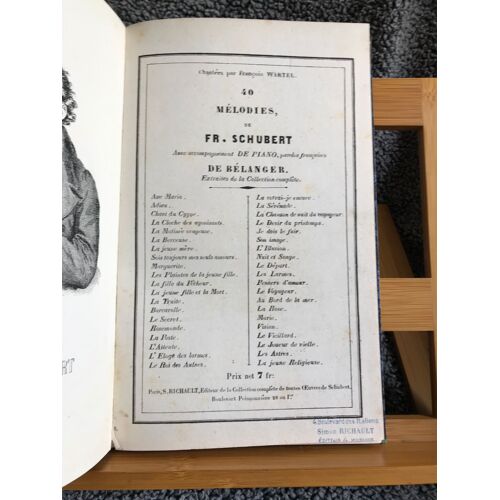 Schubert 40 Mélodies Chant Piano Français Belanger Partition Éditions Richault