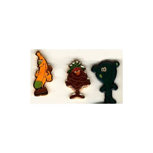 3 Pins Fruits / Legumes (Banane, Ananas, Concombre)