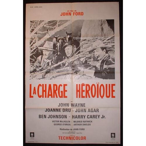 John Wayne La Charge Héroïque - Film Western 1949 John Ford - 80x120 Cm - Affiche De Cinéma Pour La Ressortie En 1965 * French Movie Poster She Wore A Yellow Ribbon - Joanne Dru ; John Agar