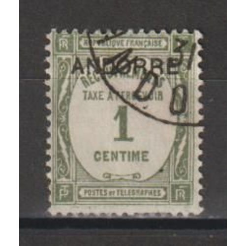 Andorre Français, 1931-1932, Timbres-Taxe, Timbres De 1927-1931 (Recouvrements), N°9, Oblitéré.