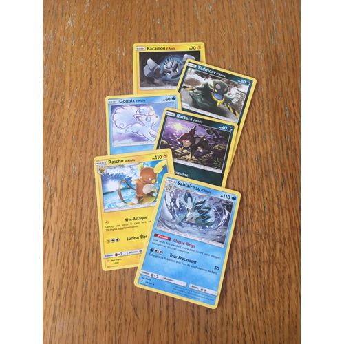 (1753) Sablaireau D'alola + Raichu D'alola + Rattata D'alola + Goupix D'alola + Tadmorv D'alola + Racaillou D'alola (Pokemon)