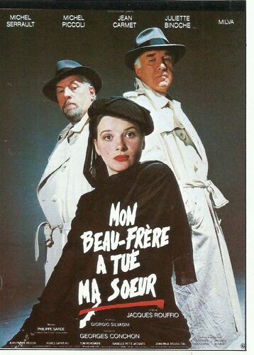 Mini Affichette De Cinéma "Mon Beau-Frère A Tué Ma Soeur" 1985 Film De Jacques Rouffio
