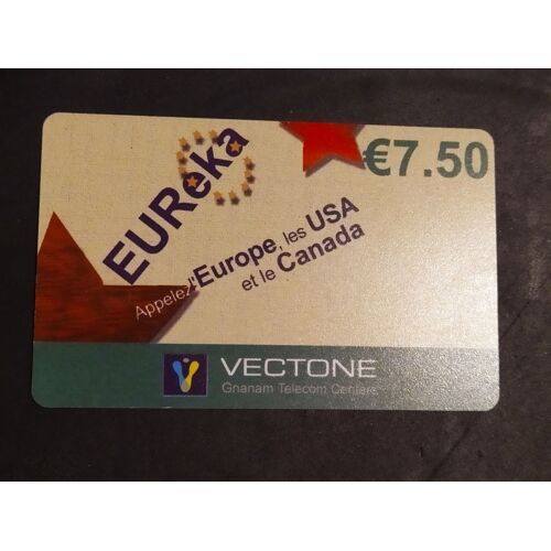 Carte Prépayée Internationale Vectone - 7,50  - Appelez L' Europe, Les U S A Et Le Canada
