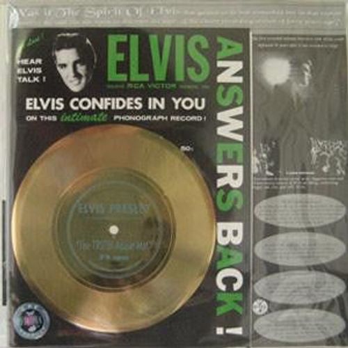 Elvis Presley Answers Back 25 Cm Vinyl Or + 45 Flexi Disc Doré + Cd Usa 1996