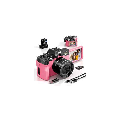 NBD S100 WT 48 Mpix Appareil Photo Numérique Compact Monitech - 4K 48MP - Noir et rose