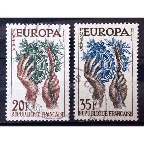 Série Europa 1957 - Mécanisation De L'agriculture - Superbes N° 1122 1123 Obl - France Année 1957 - N26180