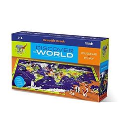 Crocodile Creek Discover World Animals Learn + Play 100 Piece Jigsaw Floor Puzzle And 21 Figures 36