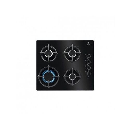 ELECTROLUX - ELECTROLUX KGG6407K - Table de cuisson gaz - 4 foyers - L 59 x P 51 cm - 7800 W - Revetement verre - Noir MA-92CA17_ELEC-L36LL