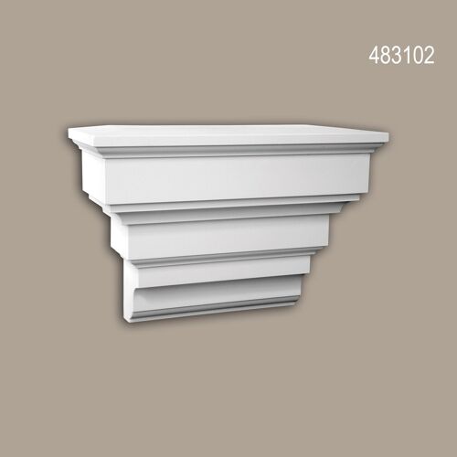 Console Profhome 483102 Moulure exterieure Élement décorative Élément de façade style toscan blanc