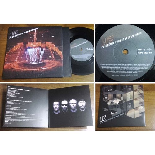 Vinyle 45t U2 I'll Crazy If I Don't Go " Pochette 2 Volets Vinyle 7"