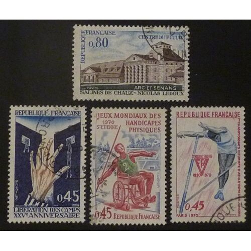 France Oblitéré N°1648 À 1651 Lot De 4 Timbres De 1970