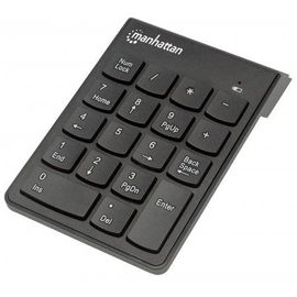 Manhattan Numeric Keypad, Wireless (2.4GHz), USB-A Micro Receiver, 18 Full Size Keys, Black, Membrane Key Switches, Auto Power Management, Range 10m, AAA Battery (included), Windows and Mac...