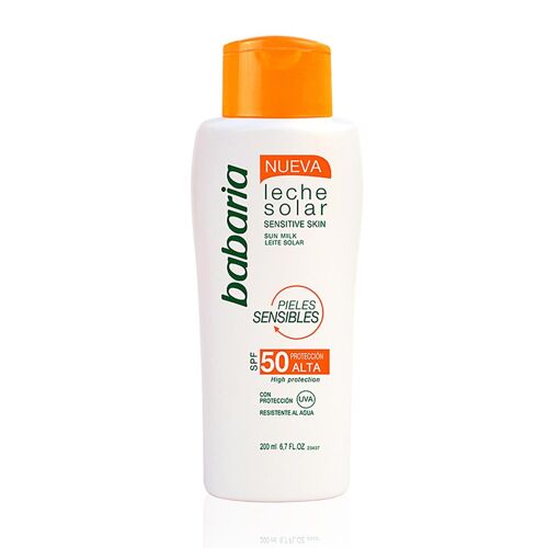 Babaria Leche Solar Sensitive Skin Spf50 Resistente Al Agua 200ml 