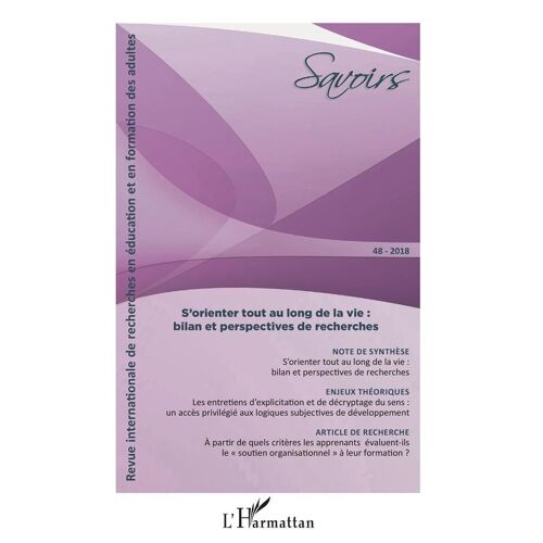 S'orienter Tout Au Long De La Vie : Bilan Et Perspectives De Recherches
