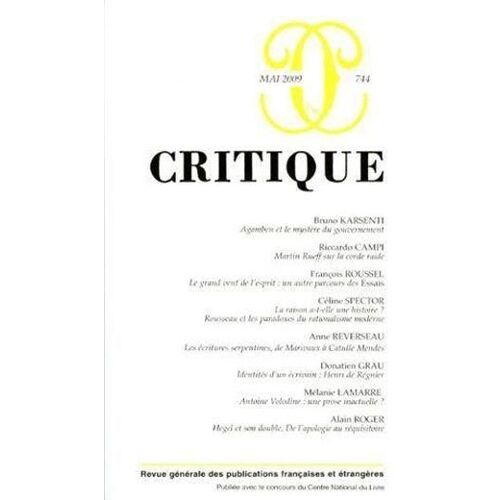 Revue Critique N.744