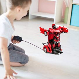 Shop-Story - Voiture Télécommandée 2 En 1 Transformable En Robot - Couleur Rouge-Shop-Story