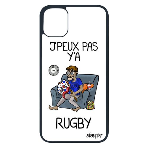 Coque Silicone Pour Iphone 11 Pro J'peux Pas Y'a Rugby Blanc Telephone Humour Drole Supporter Pas Cher Personnalisé Je Texte