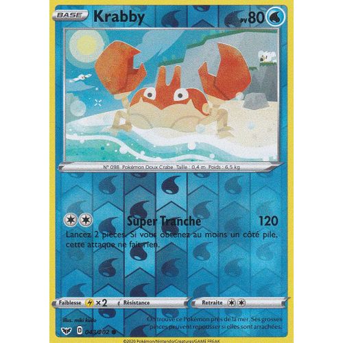 Carte Pokemon - Krabby - 043/202 - Reverse - Épée Et Bouclier