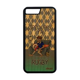 Coque Bois Silicone Iphone 8+ Plus J'peux Pas Y'a Rugby Mobile Humoristique Supporter Xv De France Bd Portable Violet Je Drole
