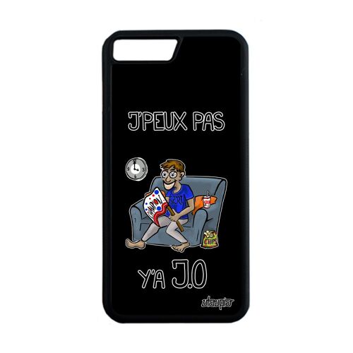 Coque pour iPhone 7+ Plus silicone j'peux pas y'a JO telephone drole bd humour 4G noir case athletisme pas cher texte jpeux de