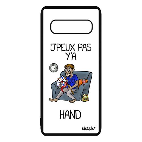 Coque Pour Galaxy S10+ Plus Silicone J'peux Pas Y'a Hand Jpeux Original Portable Rigide Humoristique Telephone Handball Je Samsung